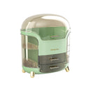 Elegant Multi-Layer Cosmetic Organizer with Lid & Drawers