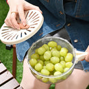 Fruit Drain Basket With Lid Vegetable Washing Bowl Foldable