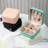 Compact Travel Leather Jewelry Organizer Box – Portable Pocket-sized Case With Zipper Closure For Rings, Earrings, Necklaces & Accessories
